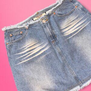 Paris Blues vintage y2k denim low rise mini skirt baddie fairy boho bratz